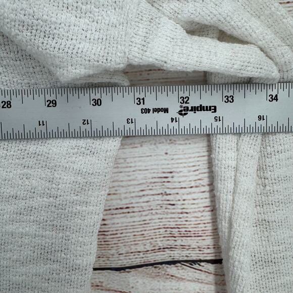 Cherish Loose Knit V-Neck Oversized Sweater Women's Large White - Picture 10 of 11